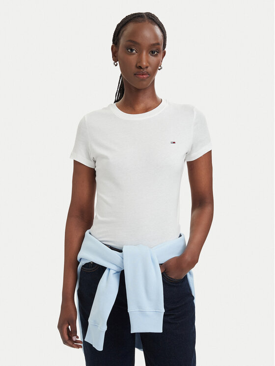 Tommy Jeans Set de tricouri DW0DW21366 Alb Slim Fit