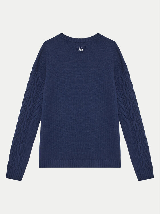 United Colors Of Benetton United Colors Of Benetton Džemperis 1344C107G Tumši zils Regular Fit
