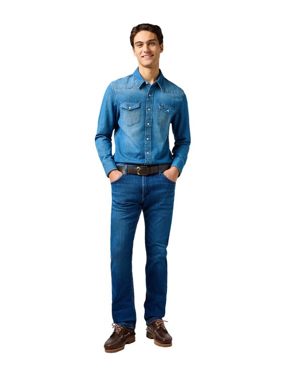 Wrangler Wrangler Jeansy Greensboro Niebieski Straight Leg