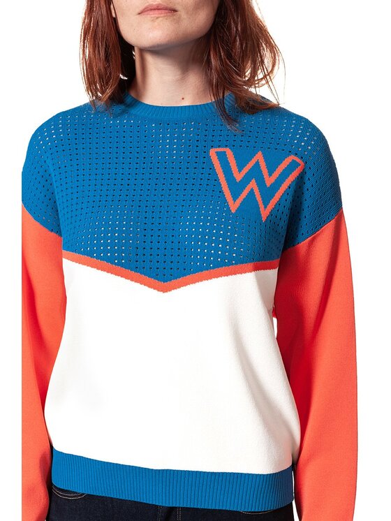 Wrangler Wrangler Sweter POINTELLE KNIT Pomarańczowy Regular Fit