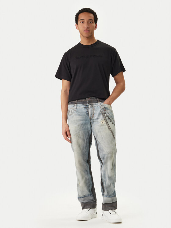 Versace Jeans Couture Versace Jeans Couture Marškinėliai 80GAHE09 CJ00E Juoda Regular Fit