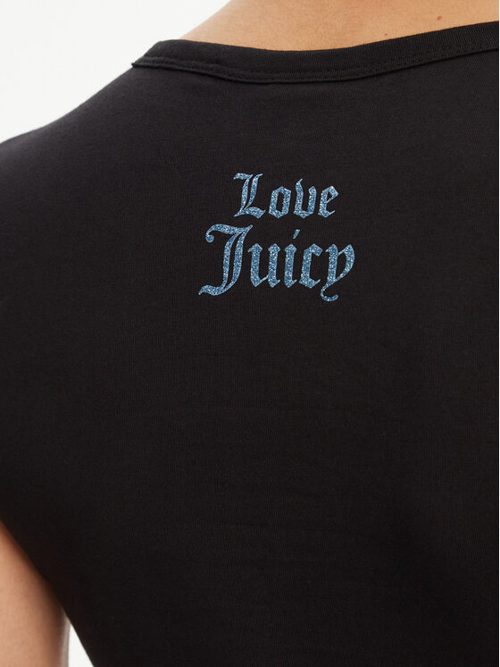 Juicy Couture Juicy Couture Tricou Just Juicy JCGCT125040 Negru Slim Fit