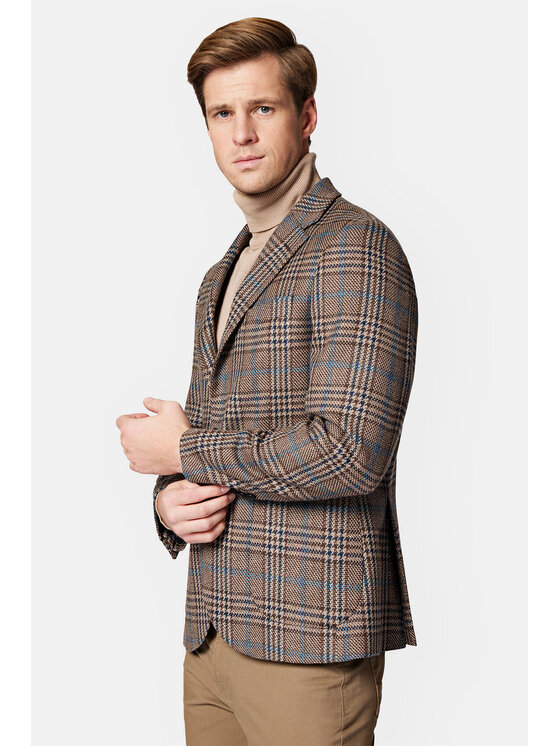 Lancerto Lancerto Marynarka Ellada MA099223000004 Beżowy Slim Fit