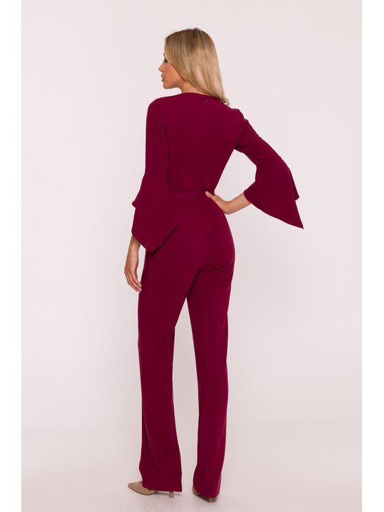Stylove Stylove Kombinezon S416 Bordowy A-Line Fit