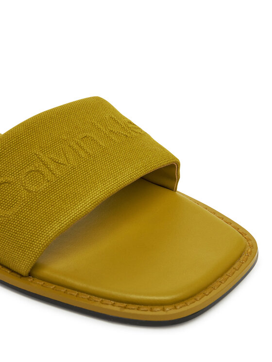 Calvin Klein Calvin Klein Şlapi Flat Slide - He HW0HW02378 Verde