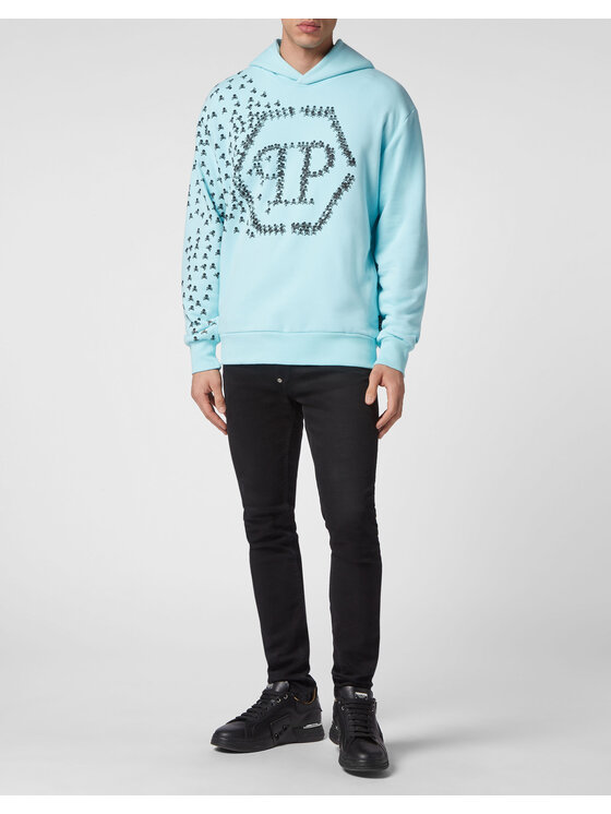 PHILIPP PLEIN PHILIPP PLEIN Felpa 175 Celeste Regular Fit