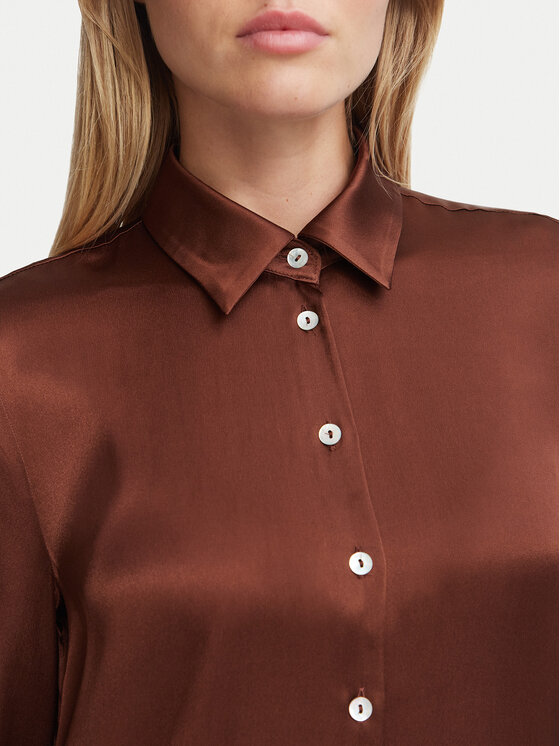 Marella Marella Koszula Alfio 2623116045 Brązowy ciemny Regular Fit