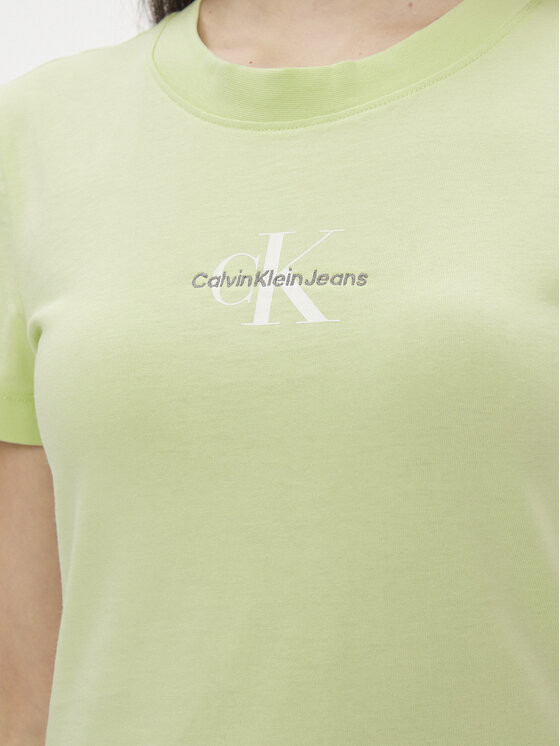 Calvin Klein Jeans Calvin Klein Jeans T-Shirt Monologo J20J222564 Πράσινο Slim Fit