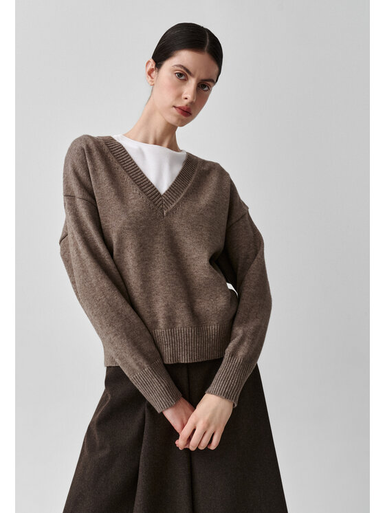 TATUUM TATUUM Sweter ELNERKA 1 Brązowy Classic Fit