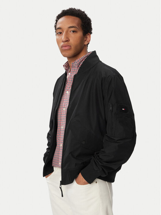 Tommy Hilfiger Tommy Hilfiger Bomber Packable Bomber MW0MW43462 Crna Regular Fit