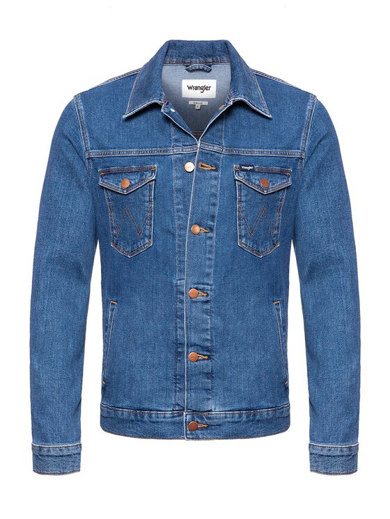 Wrangler Wrangler Kurtka jeansowa REGULAR JACKET Niebieski Regular Fit