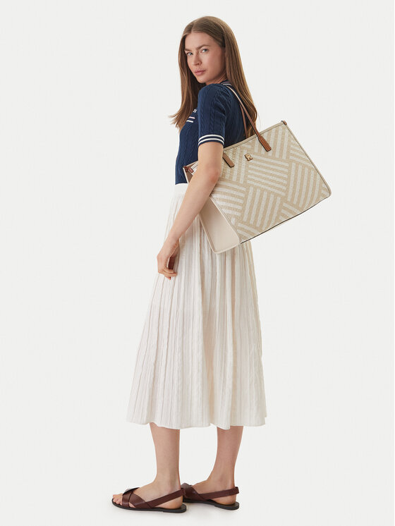 Tommy Hilfiger Kabelka Th City Tote AW0AW18394 Béžová