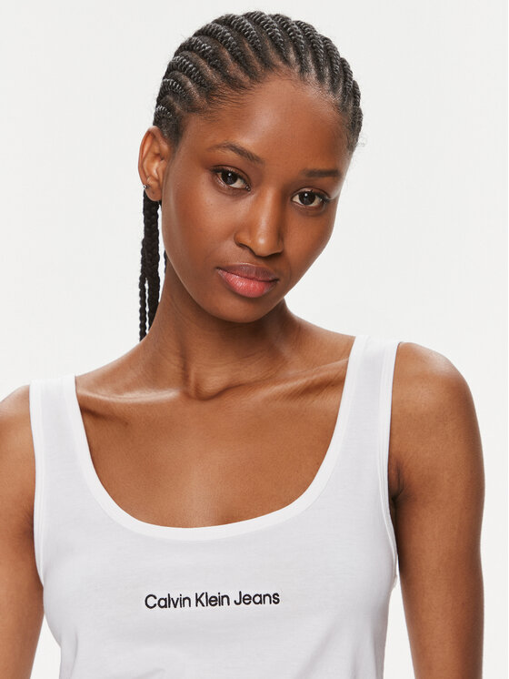 Calvin Klein Jeans Calvin Klein Jeans Top Institutional J20J221064 Bijela Slim Fit