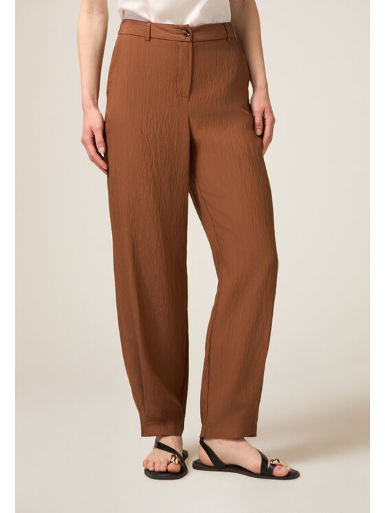 Oltre Oltre Pantaloni di tessuto P077R008626N022 Marrone Regular Fit