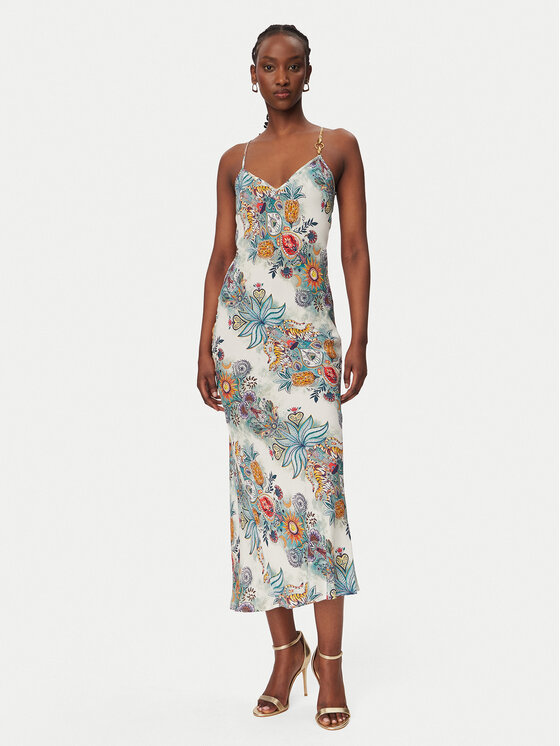 Just Cavalli Just Cavalli Rochie de vară 80PAO925 NS837 Albastru celest Slim Fit