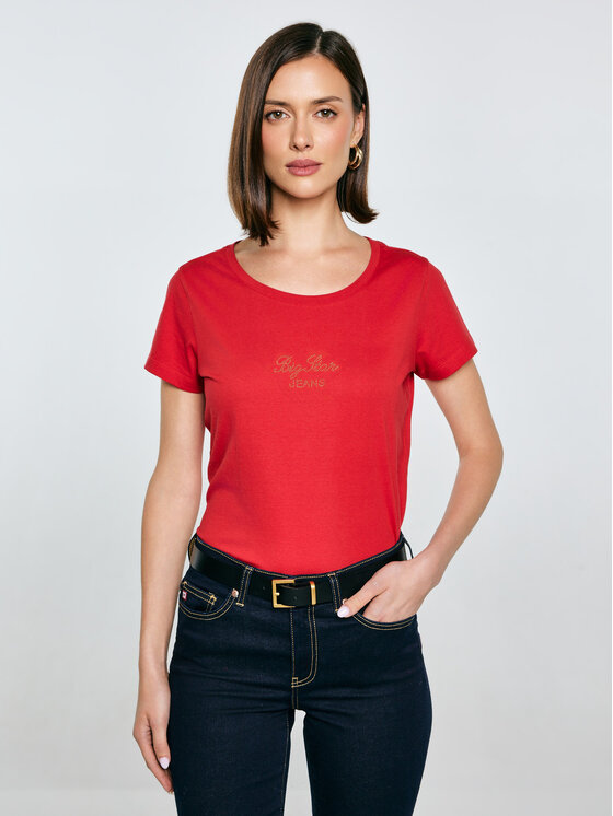 BIG STAR BIG STAR T-Shirt MALVINA Czerwony Basic Fit