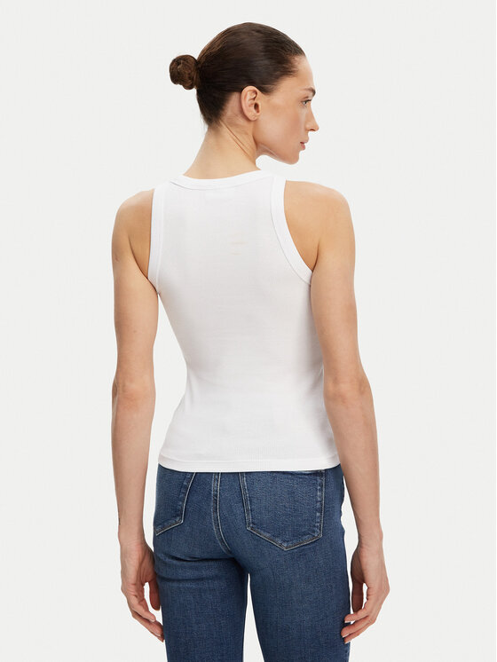 Calvin Klein Jeans Calvin Klein Jeans Top Monologo J20J225301 Biela Slim Fit