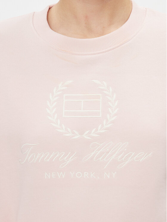 Tommy Hilfiger Tommy Hilfiger Суитшърт Flag Script WW0WW41758 Розов Regular Fit