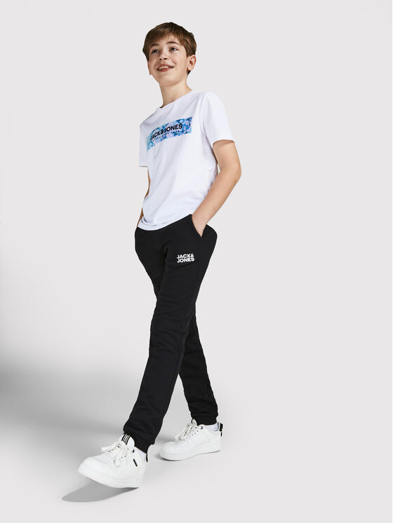 Jack & Jones Junior Jack & Jones Junior Teplákové kalhoty Gordon 12179798 Černá Regular Fit