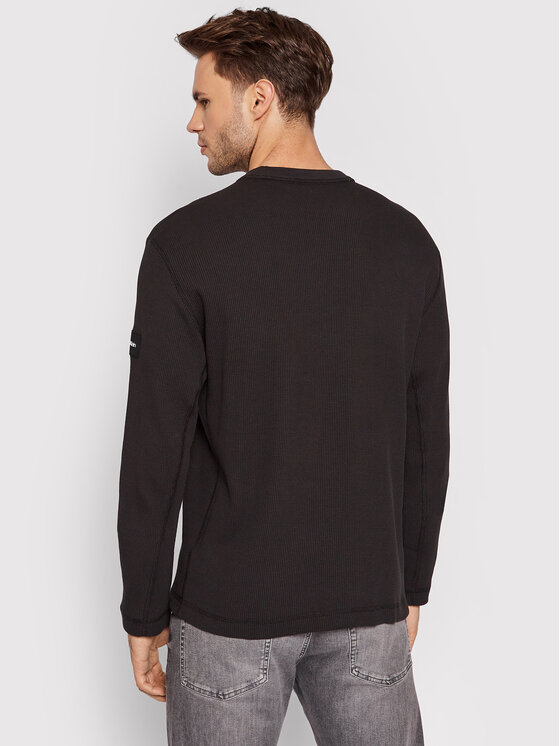 Longsleeve Waffle K10K107888 Nero Regular Fit