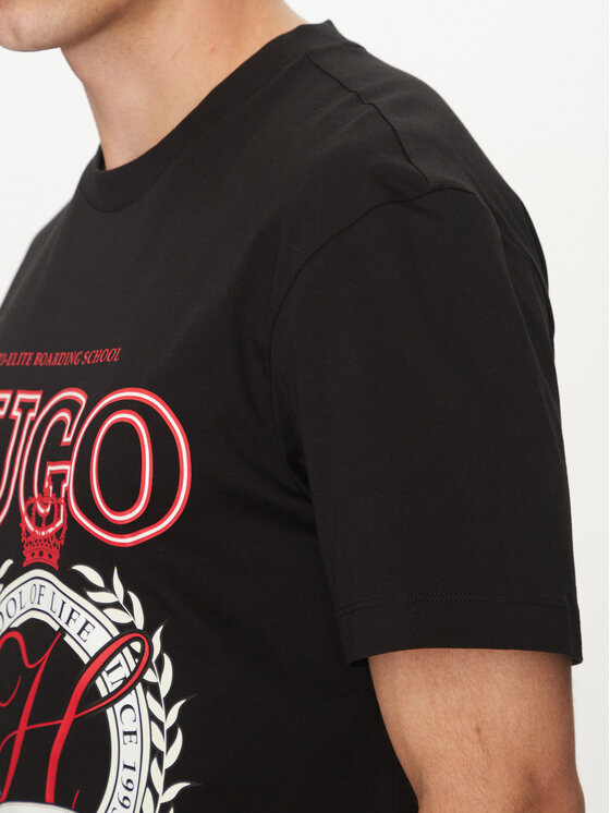 HUGO HUGO T-Shirt Daporoni 50538254 Czarny Relaxed Fit