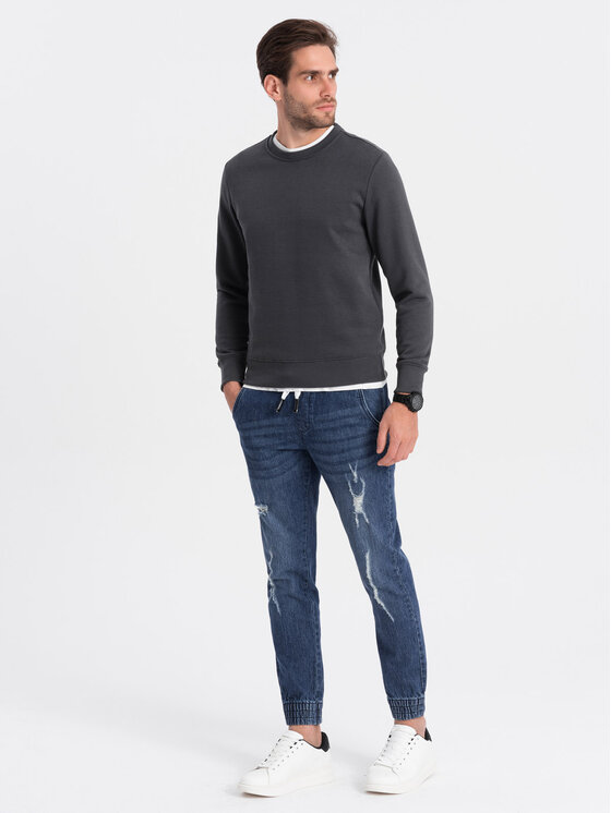 Ombre Ombre Jeansy OM-PADJ-0150 Modrá Slim Fit