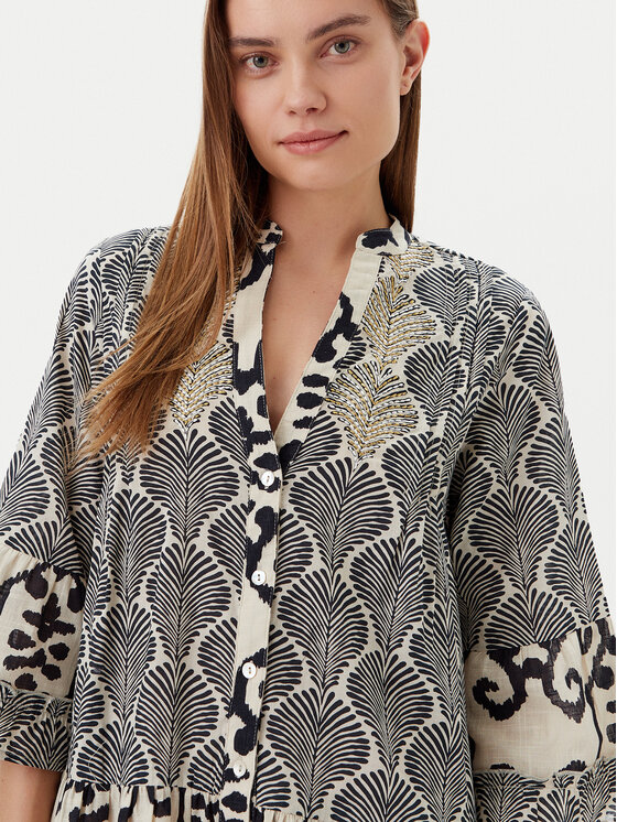 LOLA CASADEMUNT LOLA CASADEMUNT Letné šaty LS2516069 Čierna Regular Fit