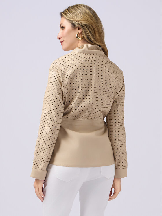Oltre Oltre Giacca in similpelle R324J000264N002 Écru A-Line Fit