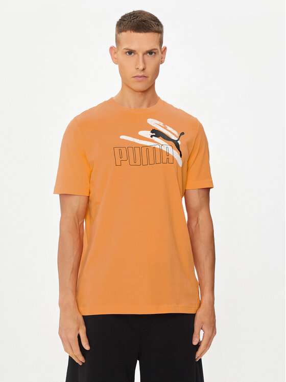 Puma Puma T-krekls Ess+ Logo 678988 Oranžs Regular Fit