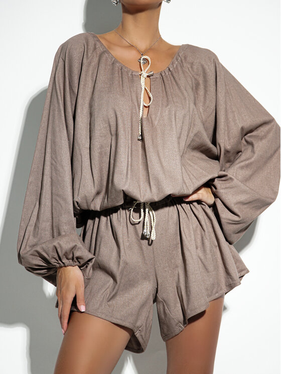 LilaLou LilaLou Overal Kasia Tmavě béžová Oversize