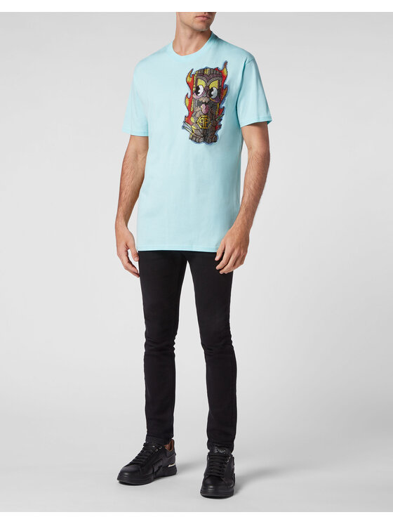 PHILIPP PLEIN PHILIPP PLEIN T-shirt 1143 Celeste Regular Fit