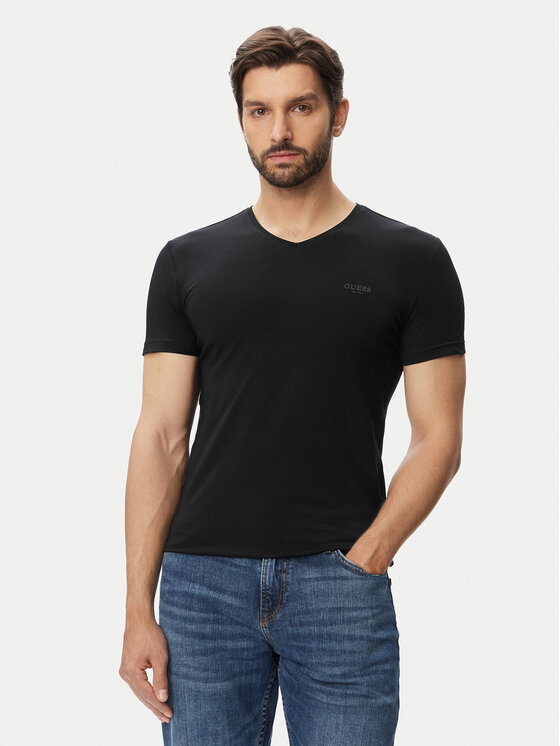Guess Tricou M6YI32 K3735 Negru Extra Slim Fit
