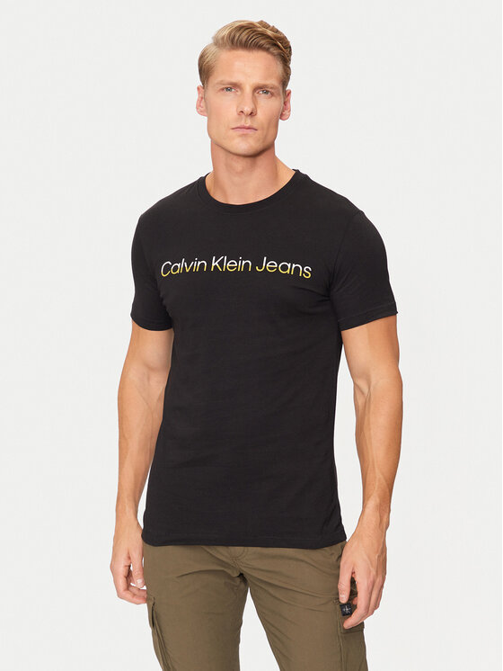 Calvin Klein Jeans Calvin Klein Jeans T-Shirt Two Tone Institutional J30J325676 Czarny Regular Fit