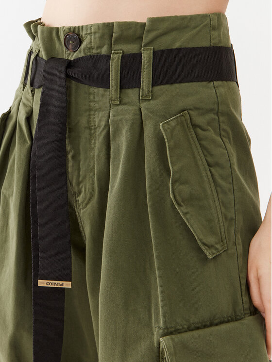 PINKO Pinko Szorty jeansowe Ronf 101978 A0D5 Khaki Regular Fit