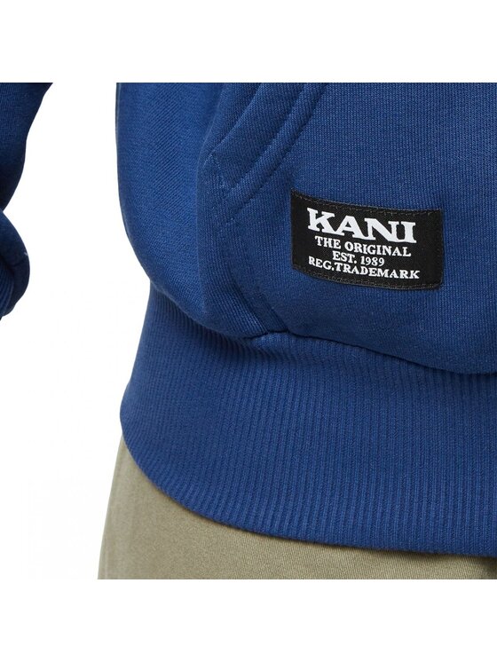 Karl Kani Karl Kani Mikina WOVEN RETRO SPLIT OS HOODIE Tmavomodrá Regular Fit