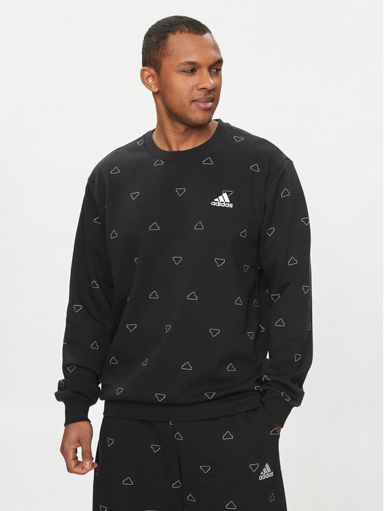 adidas Mikina Seasonal Essentials Monogram Graphic IS1828 Čierna Regular Fit