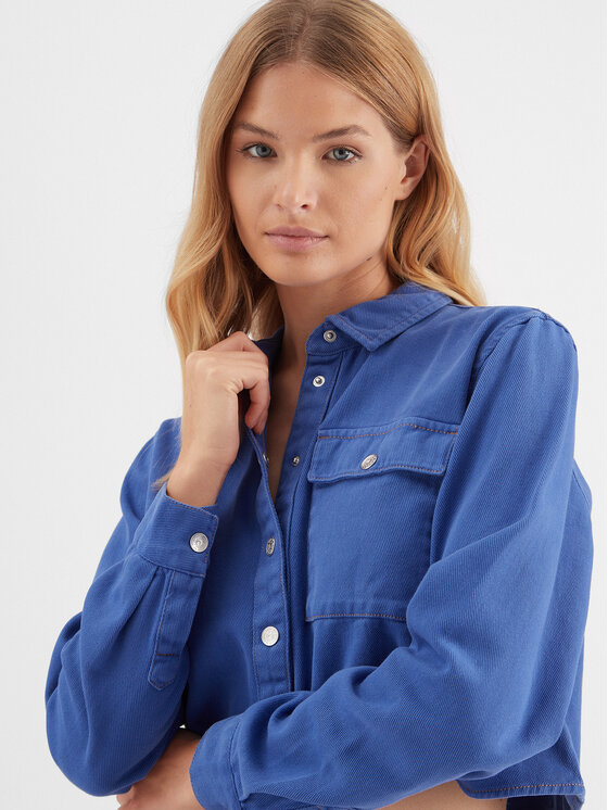 Noisy May Noisy May Τζιν πουκάμισο Maddy 27023614 Μπλε Cropped Fit