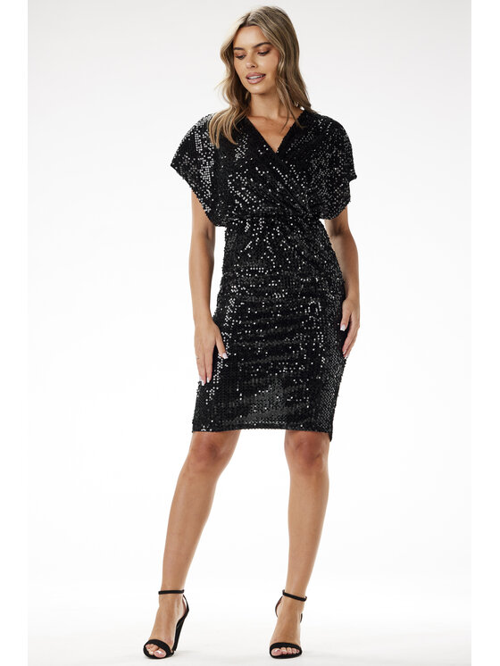 Awama Awama Sukienka wieczorowa A698 Czarny Basic Fit