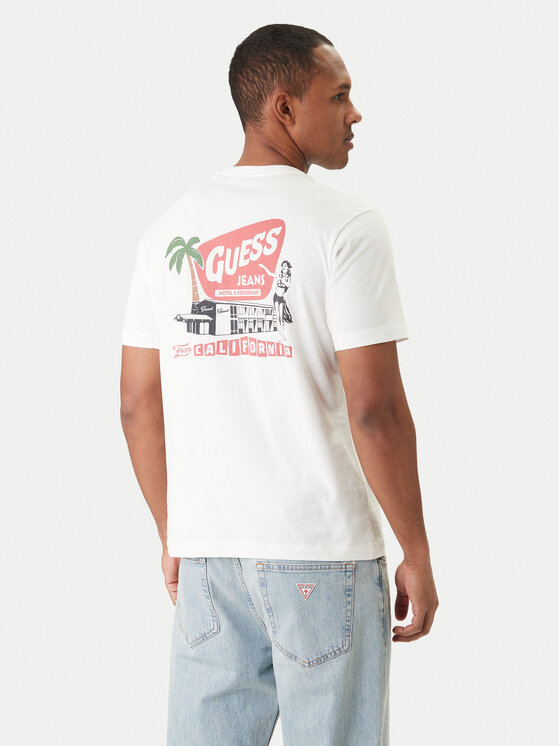 Guess Jeans Guess Jeans T-Shirt M6GIC0 K8HM0 Biały Regular Fit