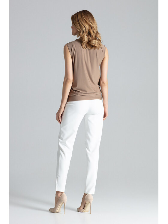 FIGL FIGL Bluzka M337 Beżowy Regular Fit
