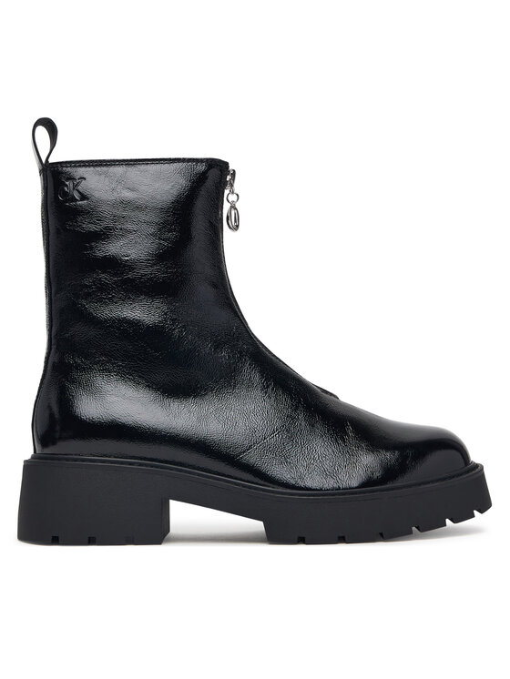 Calvin Klein Calvin Klein Stiefeletten Chunky Zip Boot Shiny Lth HW0HW03200 Schwarz