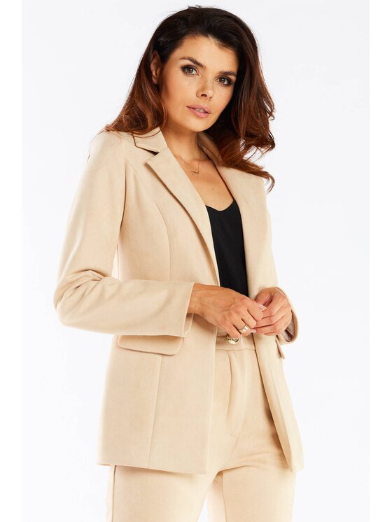 Awama Awama Giacca da abito A460 Beige Basic Fit