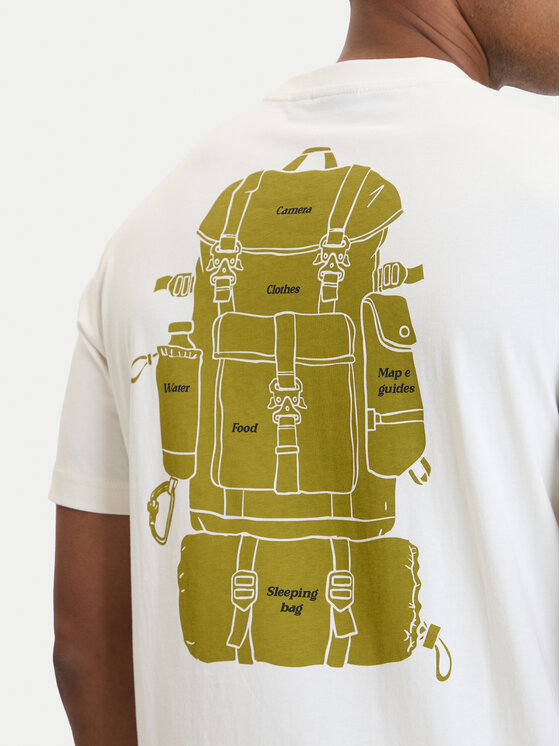 Napapijri Napapijri T-Shirt S-Flint NP0A4FZZ Εκρού Regular Fit