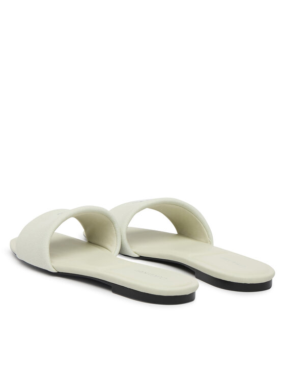 Calvin Klein Calvin Klein Klapki Square Flat Sndl Canvas Hw HW0HW03129 Biały