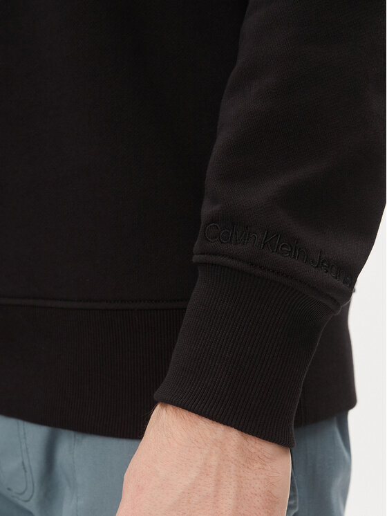 Calvin Klein Jeans Calvin Klein Jeans Mikina Mirrored Ck Logo Hoodie J30J324630 Černá Regular Fit