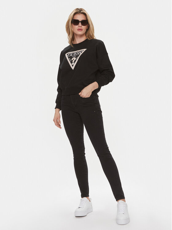 Guess Guess Blugi W4RA3 4D59I1 Negru Skinny Fit