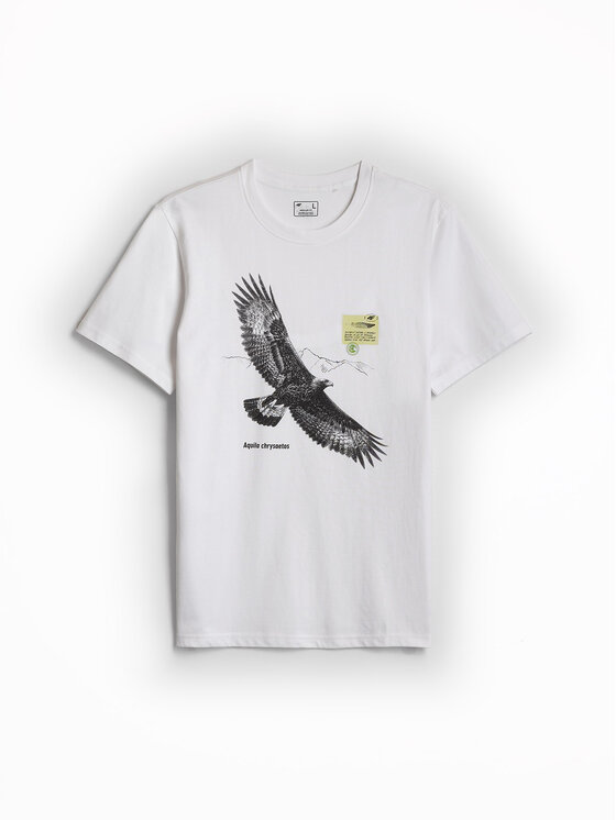 4F 4F Tričko OVERLAND Biela Regular Fit