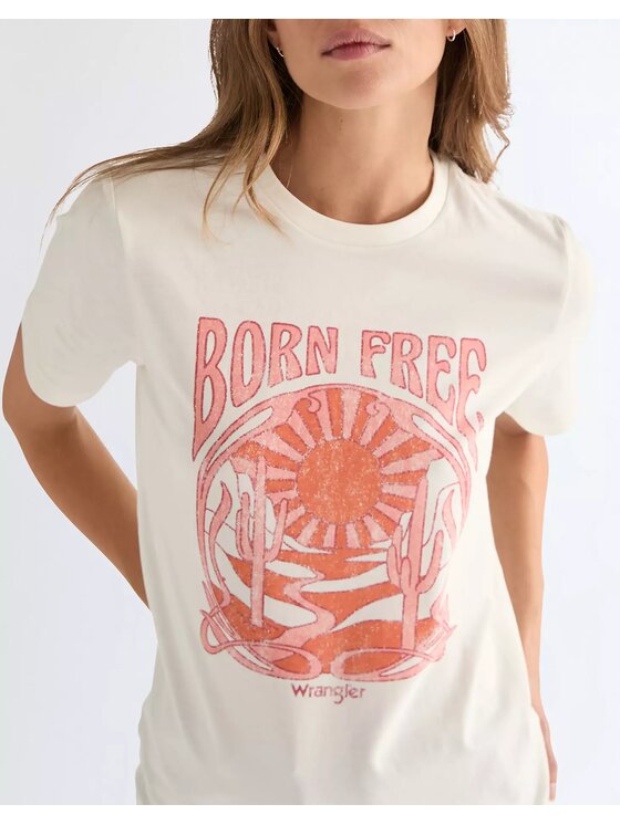 Wrangler Wrangler T-Shirt GRAPHIC TEE Biały Regular Fit