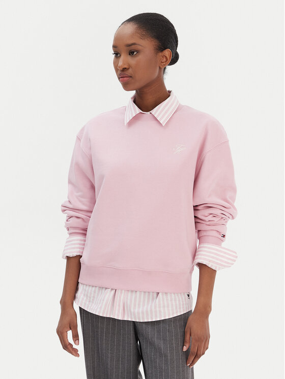 Tommy Hilfiger Tommy Hilfiger Світшот Script WW0WW49418 Рожевий Regular Fit