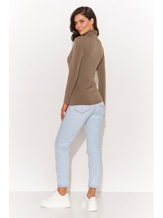 Numinou Numinou Bluzka NU460 Brązowy Classic Fit